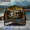 BlueJose Fishing Forest Camo Orange Trim Personalized Cap (13 Breeds)