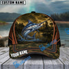 BlueJose Fishing Forest Camo Orange Trim Personalized Cap (13 Breeds)