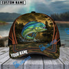 BlueJose Fishing Forest Camo Orange Trim Personalized Cap (13 Breeds)