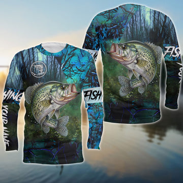Bluejose Crappie Fishing Blue Camo Custom Name 3D Shirts