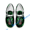 BlueJose Billiards Ball 8 Fire Skull US Flag Green White Canvas Loafer Shoes