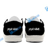 BlueJose Billiards Ball 8 Skull White Canvas Loafer Shoes