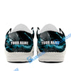 BlueJose Billiards Ball 8 Cyan Dark Material White Canvas Loafer Shoes