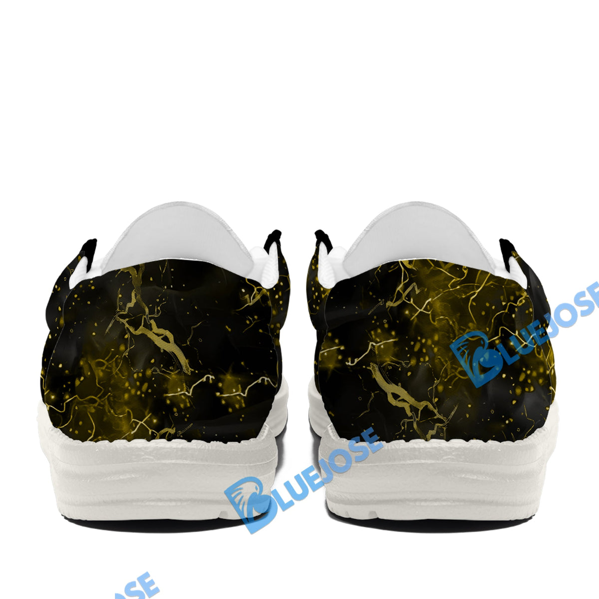 BlueJose Billiards Ball 8 Fire Skull US Flag Yellow White Canvas Loafer Shoes