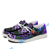 BlueJose Billiards Ball 8 Graffiti Street White Purple Green Canvas Loafer Shoes