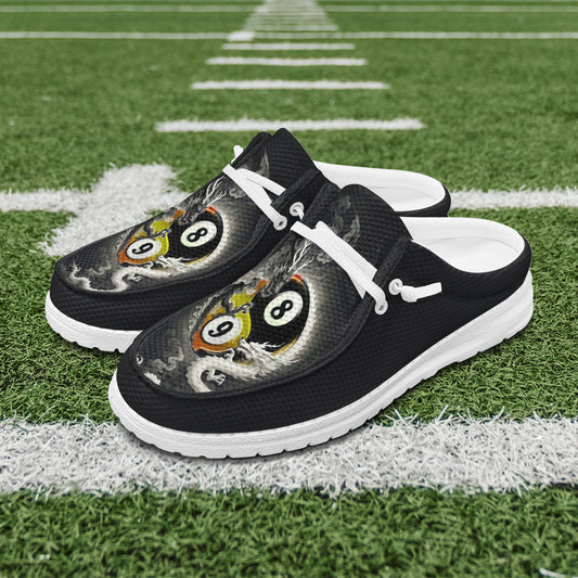 BlueJose Billiards 8 And 9 Ball Black And White Dragon Couple Mesh Dude Shoes