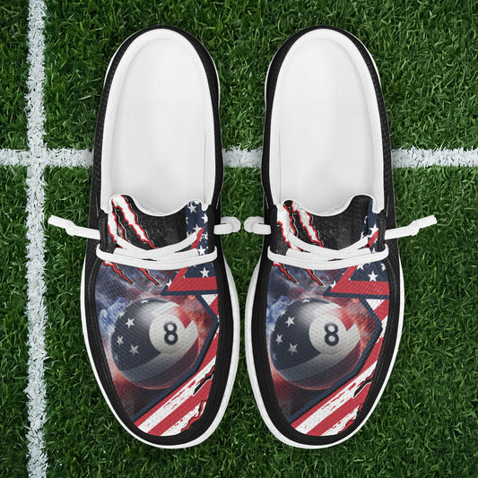 BlueJose Billiards 8 Ball American Flag Patriot Mesh Dude Shoes
