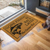 BlueJose Gone Fishing Be Back Later Salmon Fishing Custom Name Coir Doormat