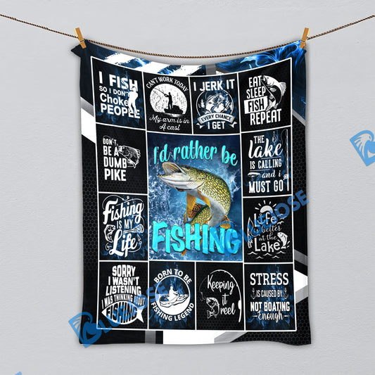 BlueJose Pike Fishing Lovers Rather Be Blanket