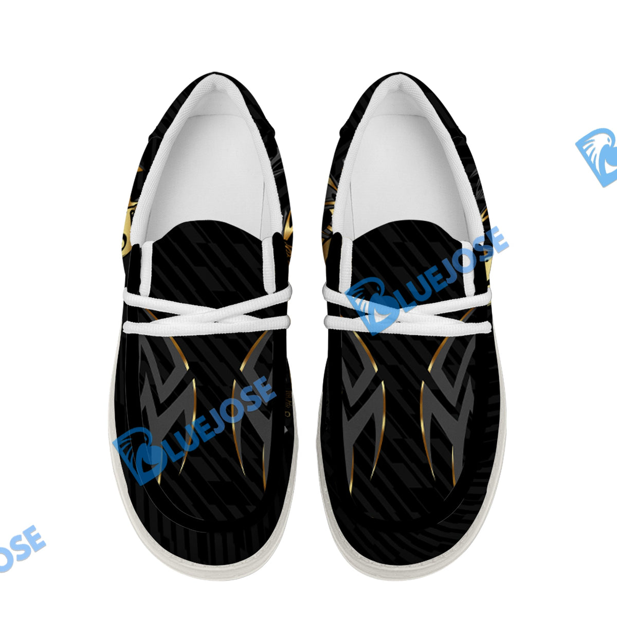 BlueJose Billiards Ball 8 Crown White Canvas Loafer Shoes (4 Colors)