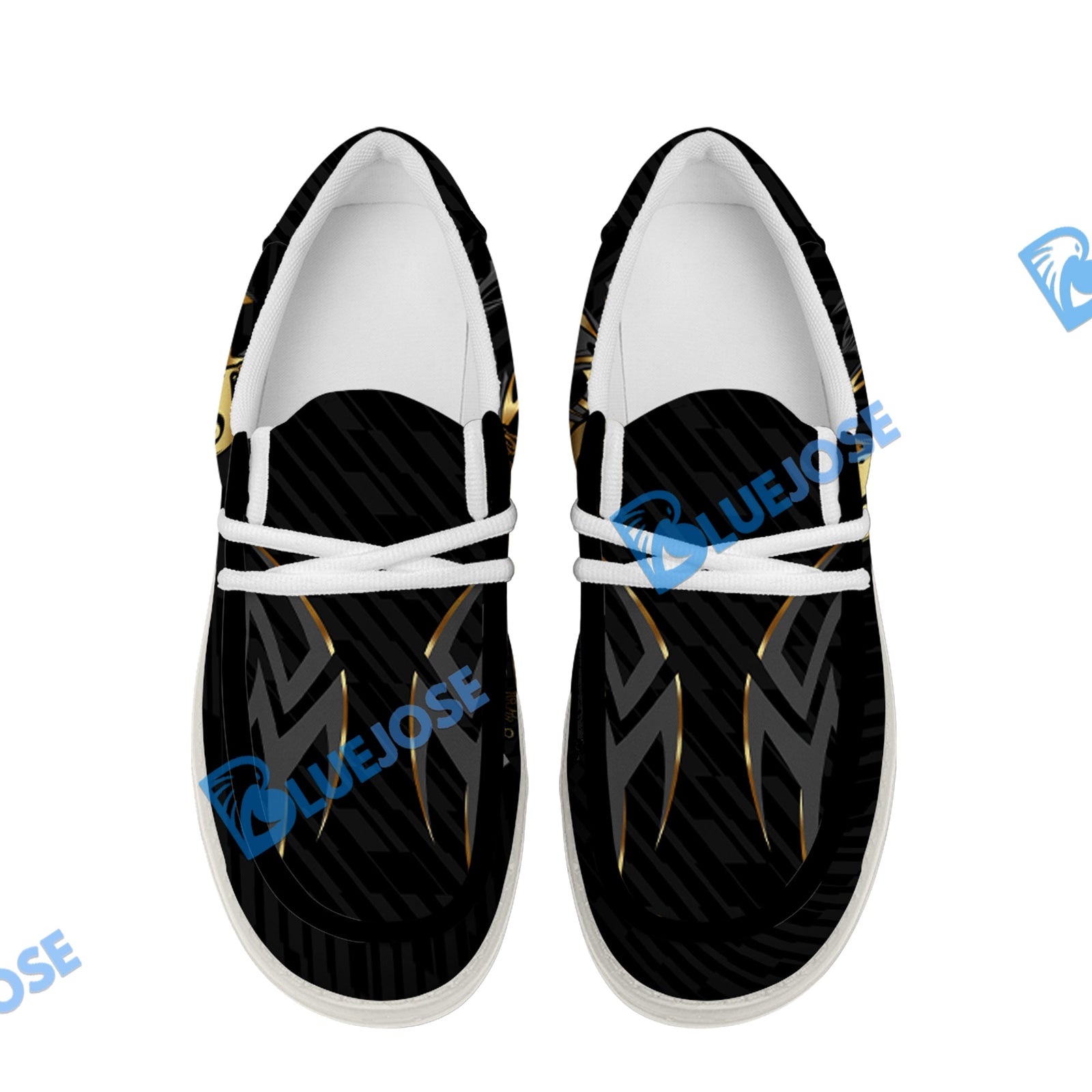 BlueJose Billiards Ball 8 Crown White Canvas Loafer Shoes (4 Colors)