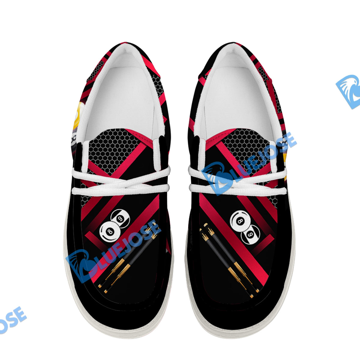 BlueJose Billiards Metalic Style White Canvas Loafer Shoes ( 4 Colors )
