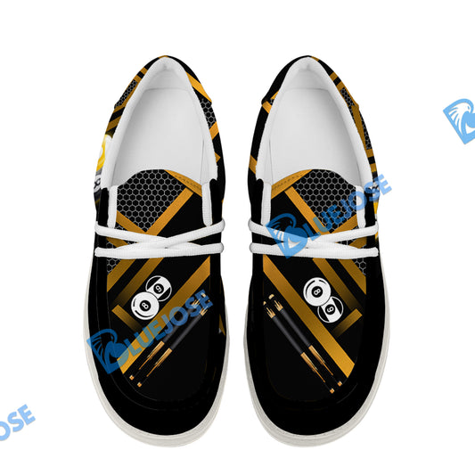 BlueJose Billiards Metalic Style White Canvas Loafer Shoes ( 4 Colors )