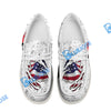 BlueJose Billiards USA Flag White Canvas Loafer Shoes