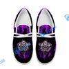 BlueJose Billiards 8 Ball Fusion Skulls White Canvas Loafer Shoes (4 Colors)