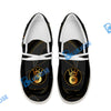 BlueJose Billiards 8 Ball Flame Luxury White Canvas Loafer Shoes (4 Colors)