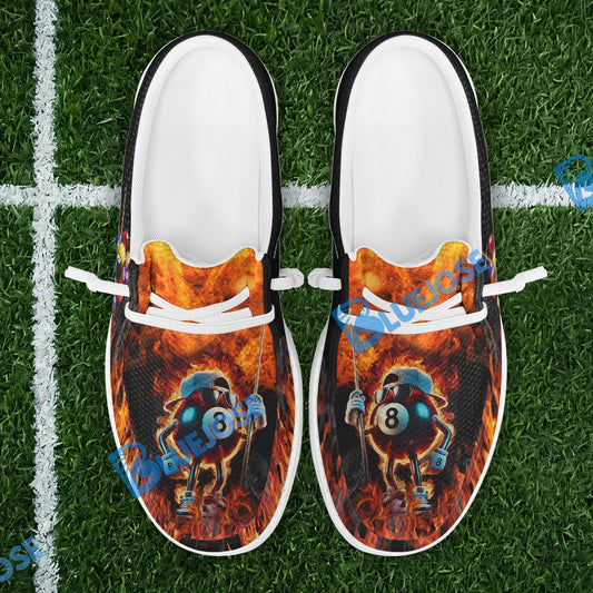 BlueJose Billiards Funny Fire 8 Ball Mesh Dude Shoes (4 Colors)