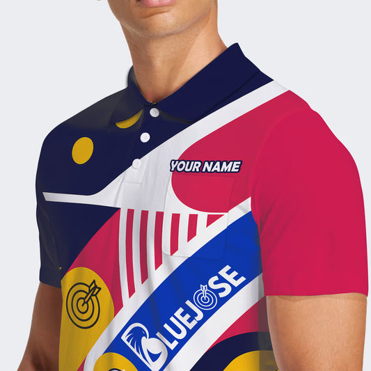 BlueJose Design Multicolor Dot Darts Personalized Name, Team Name Unisex Shirt