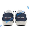 BlueJose Billiards Ball 8 US Flag Champion Pattern White Canvas Loafer Shoes