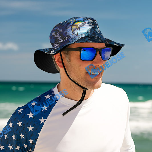 BlueJose Tuna Camouflage Custom Name Bucket Hat