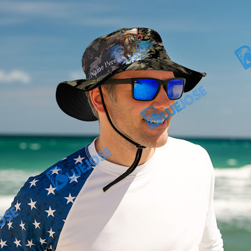 BlueJose Panfish Camouflage Custom Name Bucket Hat