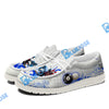 BlueJose Billiards 8 Ball Almighty American Eagle White Canvas Loafer Shoes (4 Colors)