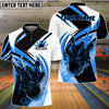 BlueJose Bowling And Pins Royal Black Flame Multicolor Options Personalized Name Shirt (4 Colors)