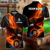 BlueJose Billiards Ball 8 Eagle Flag Flame Personalized Name Shirt (4 Colors)