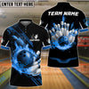 BlueJose Bowling And Pins Flame Perfect Strike Customized Name, Team Name 3D Shirt (4 Colors)