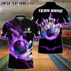 BlueJose Bowling And Pins Flame Perfect Strike Customized Name, Team Name 3D Shirt (4 Colors)