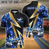 BlueJose Bowling And Pins Flame Smoke Customized Name 3D Shirt ( 6 Colors)