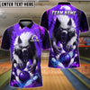 BlueJose Bowling And Pins Wolf Fire Attack Customized Name, Team Name 3D Shirt (4 Colors)
