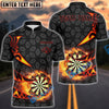 BlueJose Darts Flaming Dartboard Tribal Arrows Personalized Name, Team Name Shirt (4 Colors)