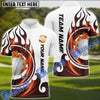 BlueJoses Golf Fire Blaster Multicolor Customized Name 3D Shirt (4 Colors)