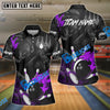 BlueJose Bowling & Pins Leopard Fireball Strike Power Art Customized Name, Team Name 3D Shirt (4 Colors)
