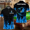 BlueJose Billiards 8-Ball Snake Fire Personalized Name Shirt (4 Colors)