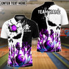 BlueJose Bowling Punished Skull Flame Personalized Name, Team Name 3D Shirt (4 Colors)