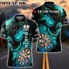 BlueJose Darts Flame Skull Pattern Personalized Name, Team Name Shirt (4 Colors)