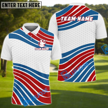 BlueJose Golf Color Wave Customized Name, Team Name 3D Shirts