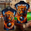 BlueJose Billiards 8 Ball Wings Fiery Tiger Personalized Name, Team Name Unisex Shirt (4 Colors)