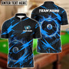 BlueJose Billiards Ball 8 Lightning Hexagon Pattern Personalized Name & Team Name Shirt (4 Colors)