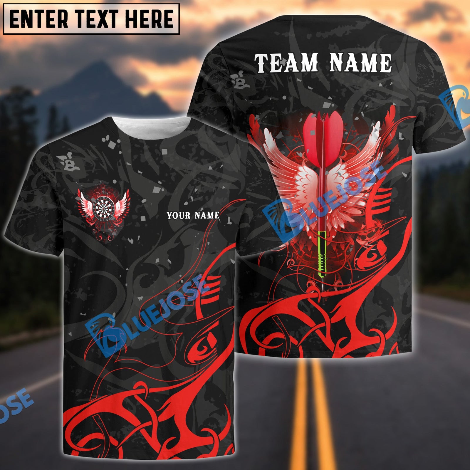 BlueJose Darts Arrow With Beautiful Wing Personalized Name Shirt (4 Colors)