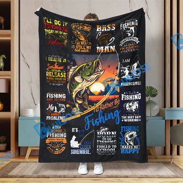 BlueJose I'm A Bass Man Fishing Blanket
