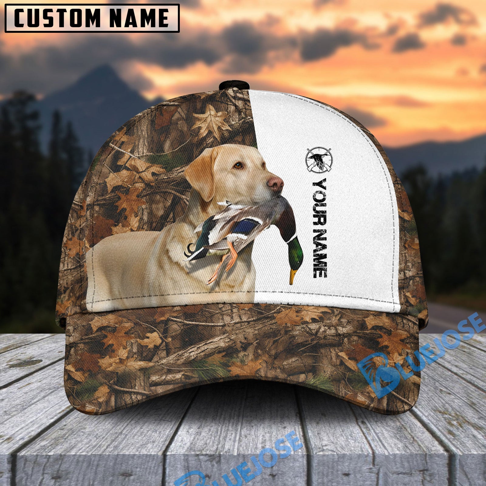 BlueJose Custom Name Duck hunting & Labrador Retriever 3D Cap