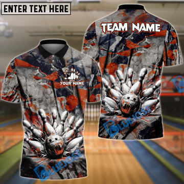 BlueJoses Bowling Color Stone Customized Name, Team Name 3D Shirt