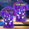 BlueJoses Bowling And Pins Black Net Pattern Customized Name 3D Shirt (4 Colors)