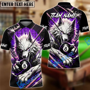 BlueJose Billiards 8 Ball Bloody Wolf Personalized Name, Team Name Unisex Shirt ( 4 Colors )