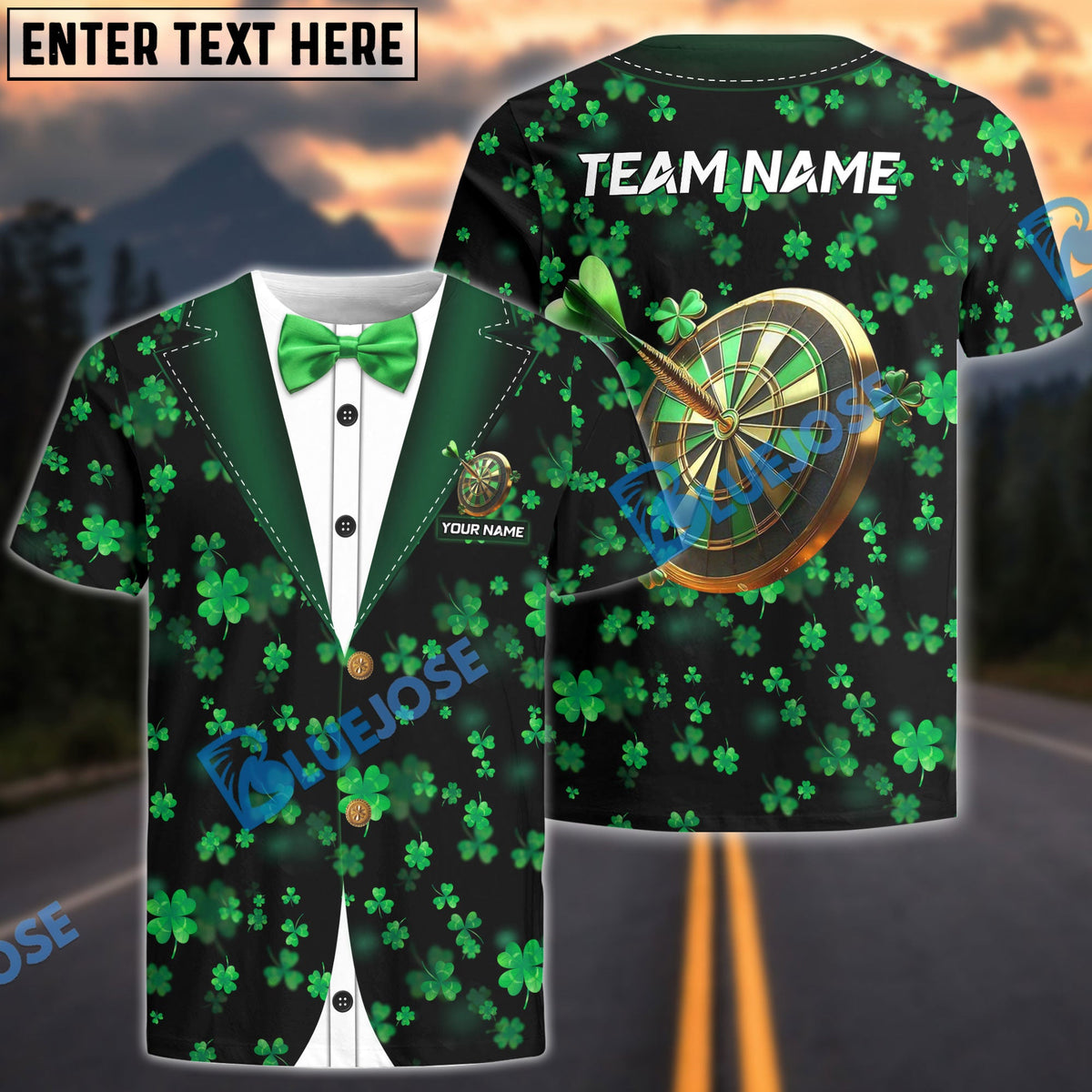 BlueJose Darts Gentleman Irish Patrick Day Personalized Name Shirt