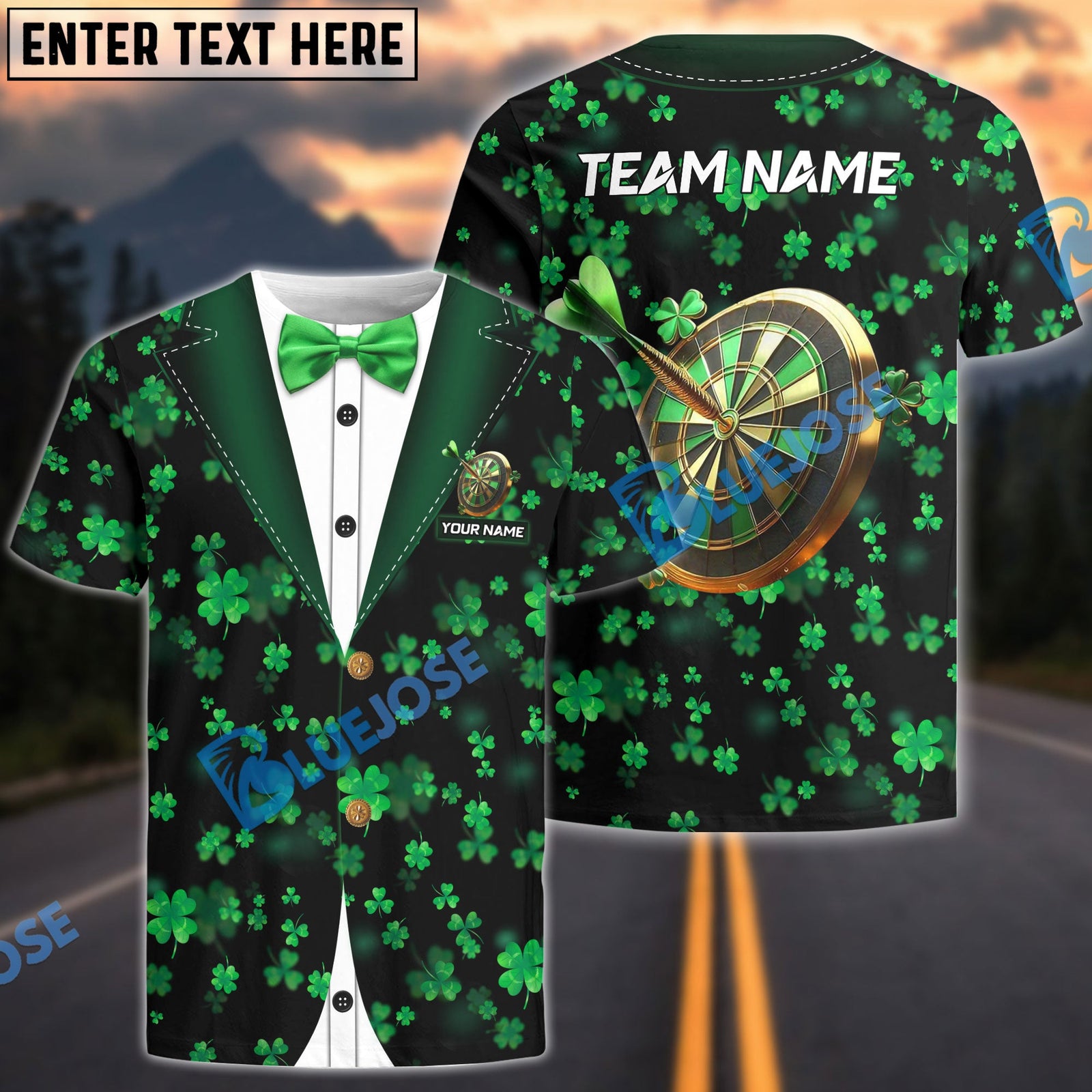 BlueJose Darts Gentleman Irish Patrick Day Personalized Name Shirt
