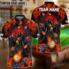 BlueJose Billiards Ball 8 & 9 Grim Reaper Fire Design Personalized Name Shirt (4 Colors)